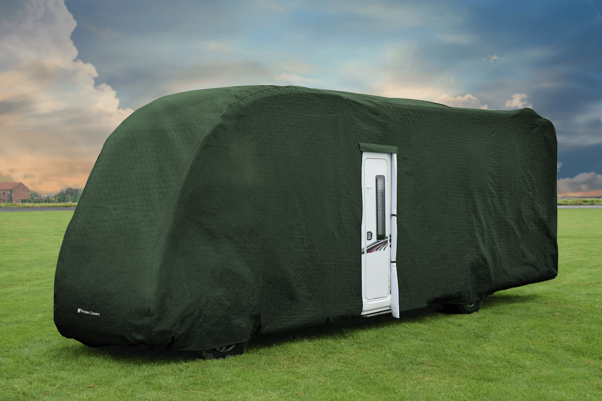 A-class Motorhome with Green Cover