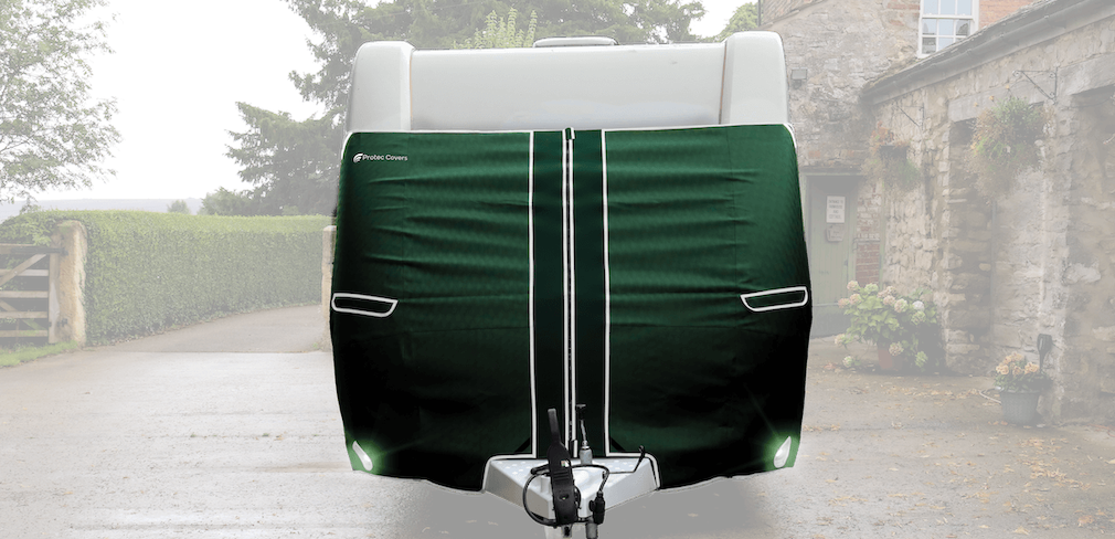 Green Caravan Towing Cover