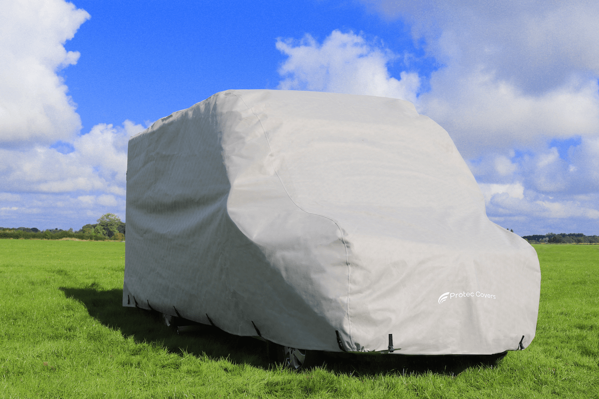 Grey Campervan Cover in field